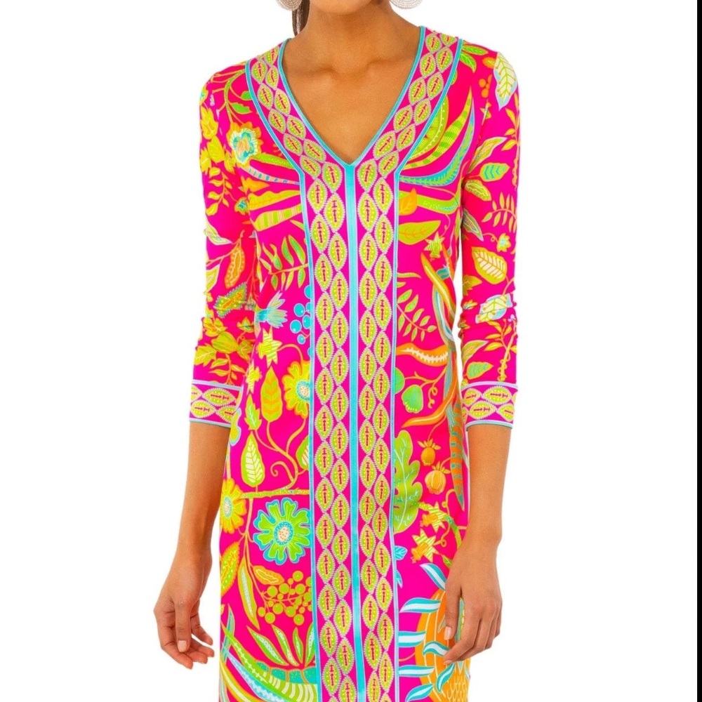 Gretchen Scott hummingbird heaven border town jersey dress- Size S